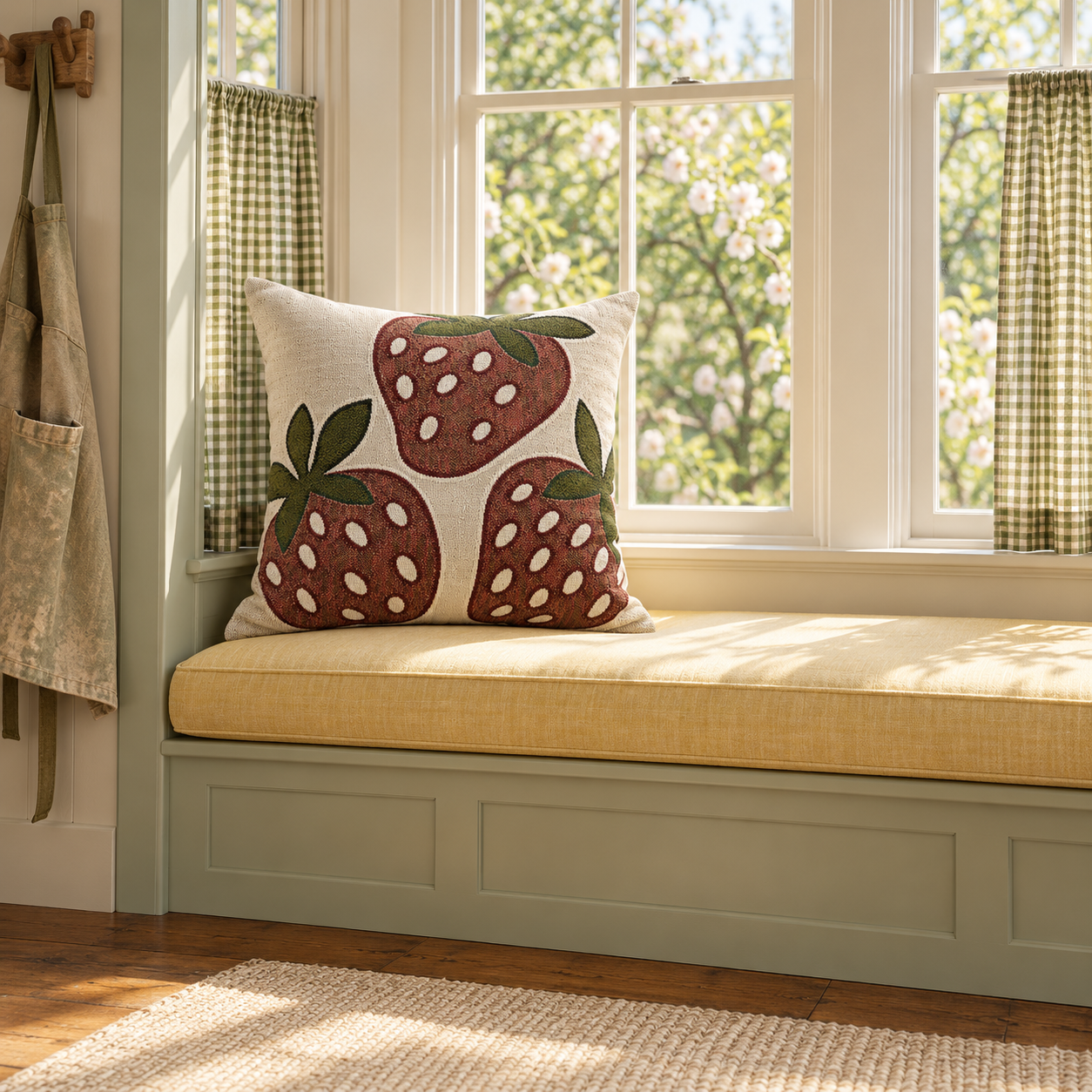 Berries & Cream Woven Throw Pillow