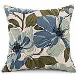 Blue Hour Bloom Woven Throw Pillow