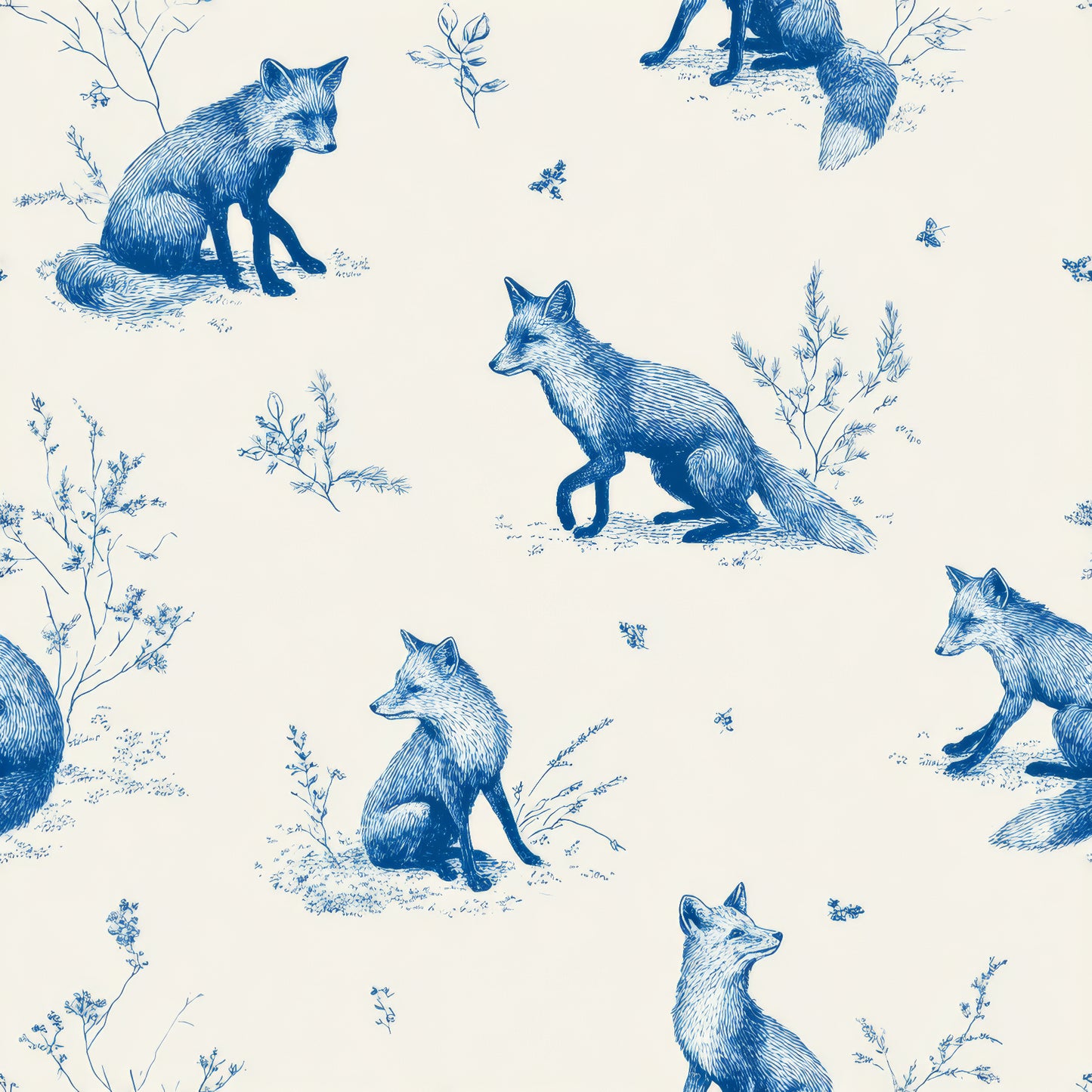 Bluewarden Foxes Wallpaper