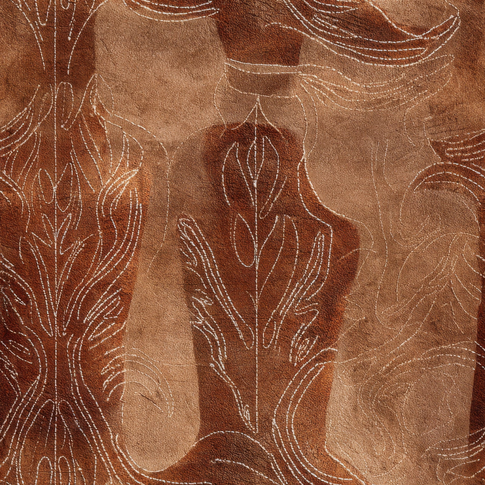 Brown Bootmaker's Etch wallpaper with leaf pattern and textured appearance.