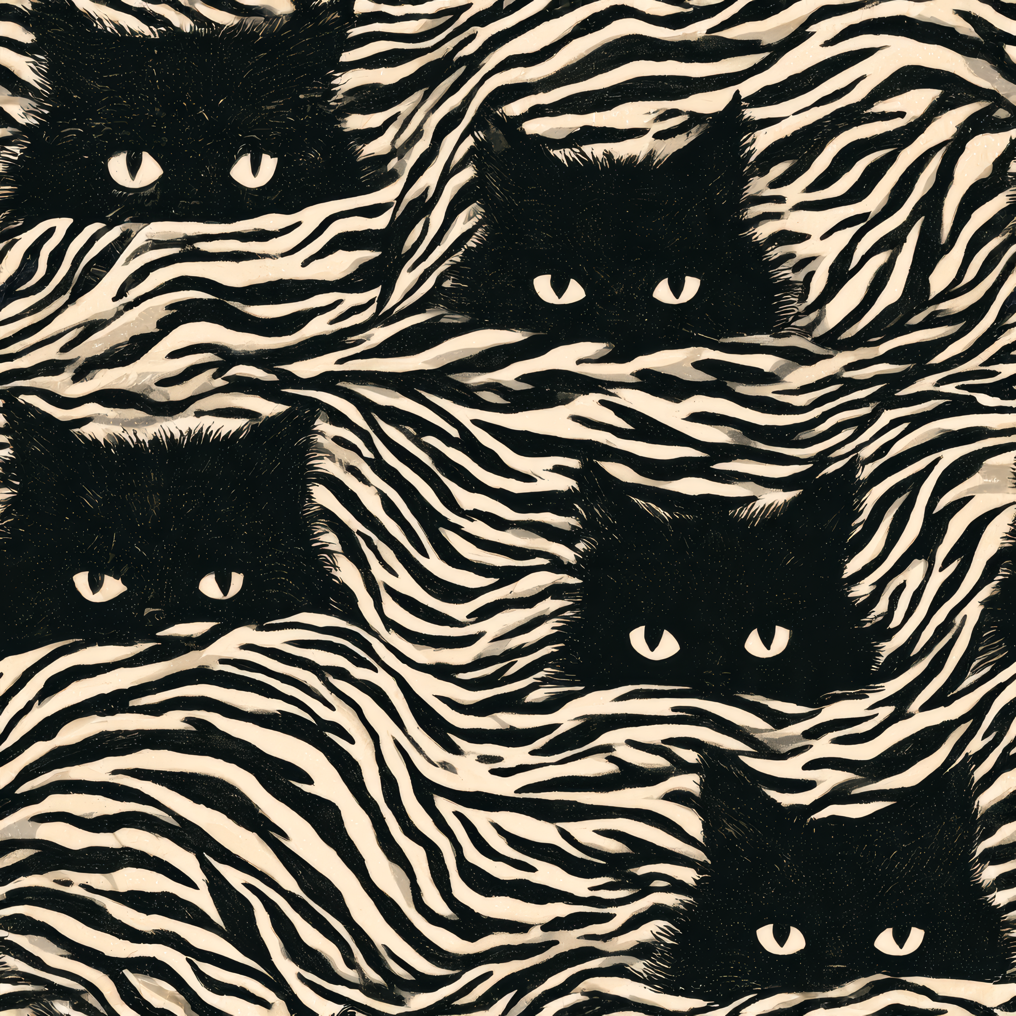 Camouflage Felines Woven Throw Pillow