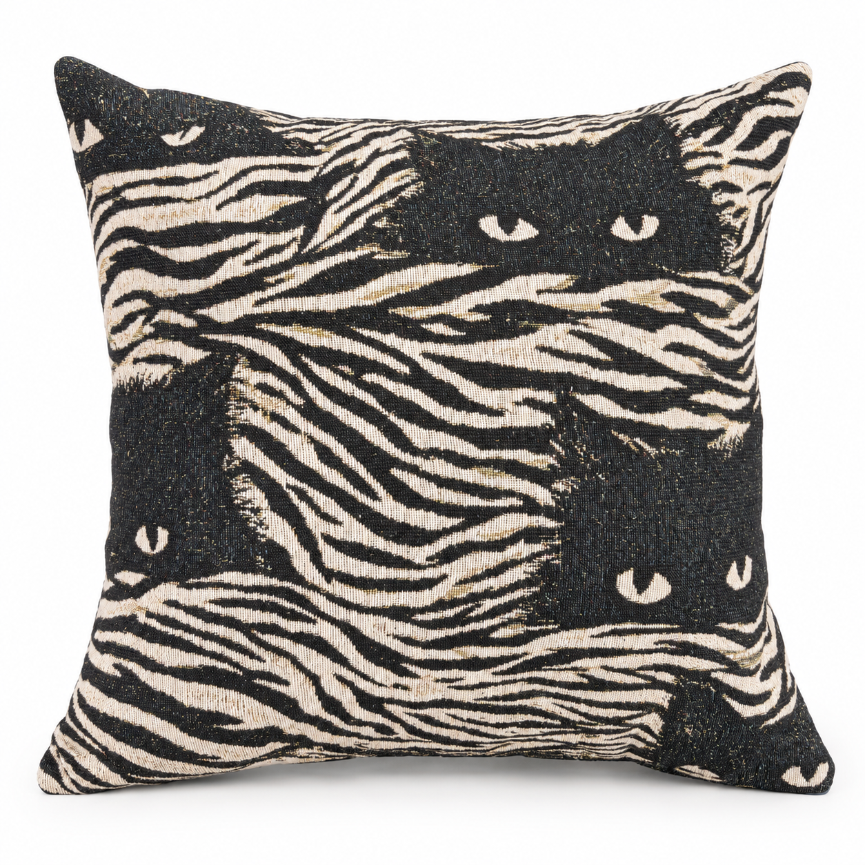 Camouflage Felines Woven Throw Pillow