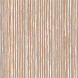 Beige wallpaper with white, thin vertical lines and distressed detailing.