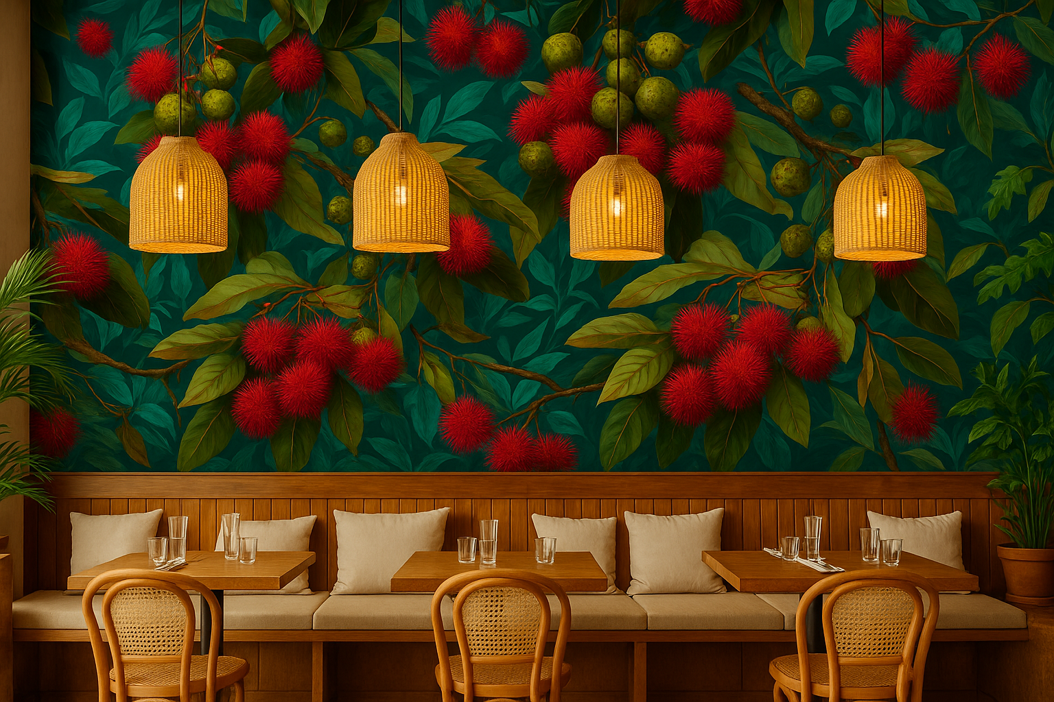 Crimson Rambutan Cluster Wallpaper