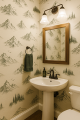 Alpine Vista Sketch Wallpaper