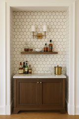 Honeycomb sketch wallpaper with geometric pattern background.

