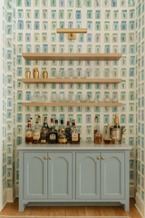 Herbarium Jars Wallpaper with illustrations of jars containing herbs on a light background.
