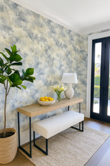 Textured tempest haze wallpaper with cloud-like pattern, creating a calming atmosphere.
