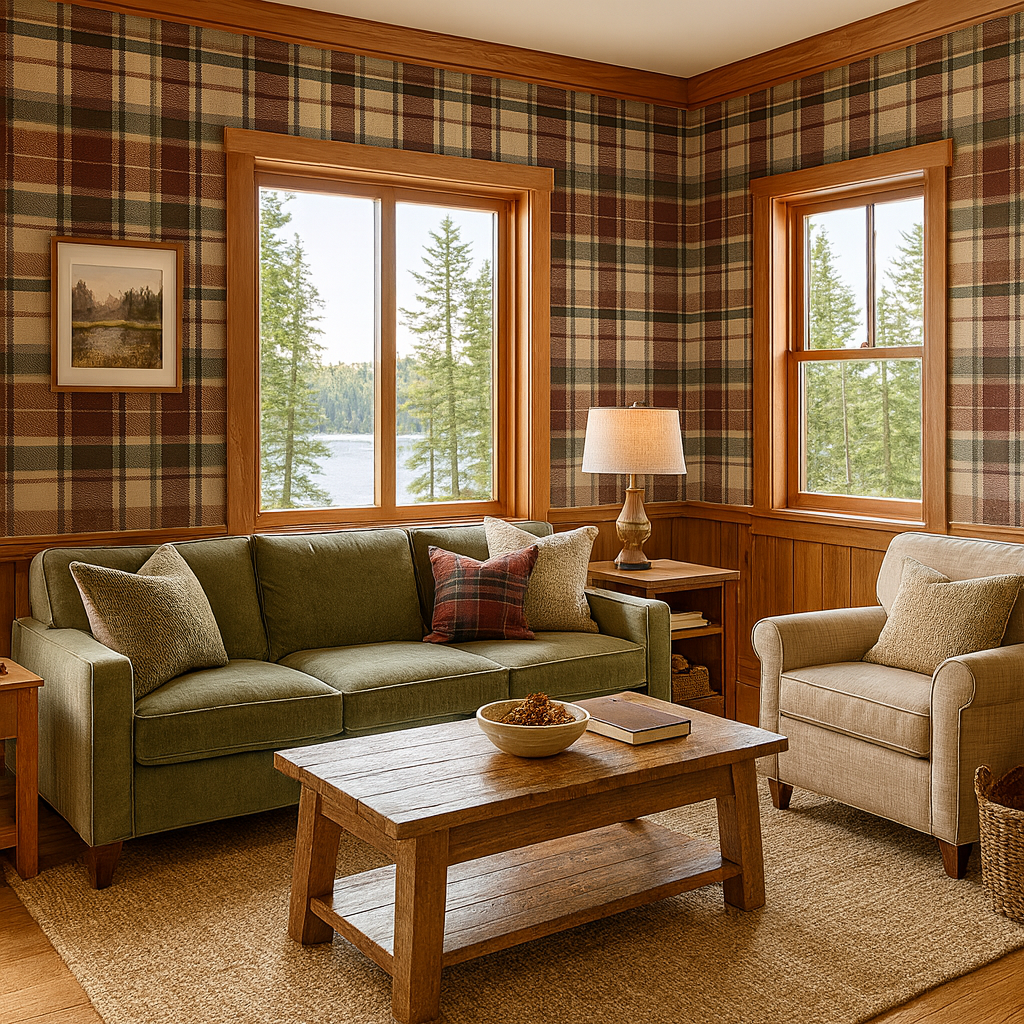 Cabin Check Wallpaper