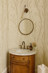 Prairie Whisper wallpaper with tall wheat design on a neutral background.
