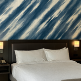 Blue and white Storm Strokes Wallpaper with diagonal pattern, textured surface.