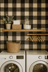 Farmhouse Black Gingham Wallpaper