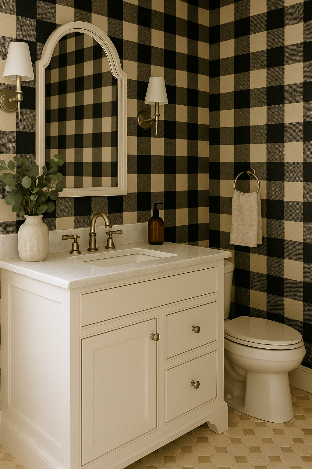 Farmhouse Black Gingham Wallpaper
