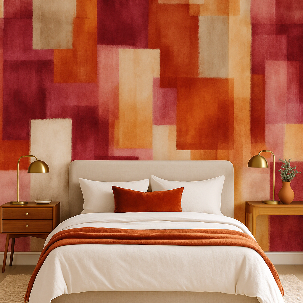 Abstract multicolor Heatmap Wallpaper with geometric pattern of squares and rectangles.