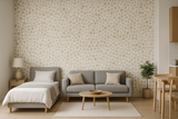 Beige Pebblefield Wallpaper with pebble pattern on the wall.