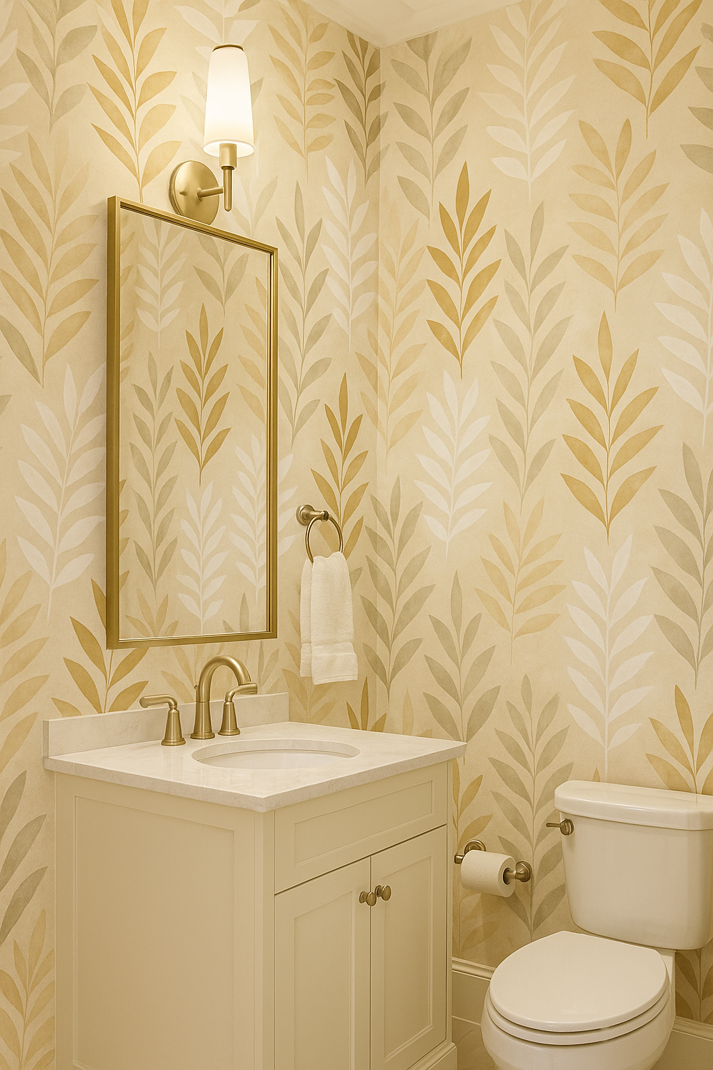 Sand & Shadow Leaves Wallpaper