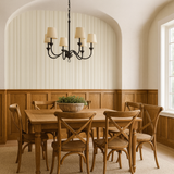 Driftwood linen wallpaper with subtle vertical stripes, featuring a lightly textured finish.
