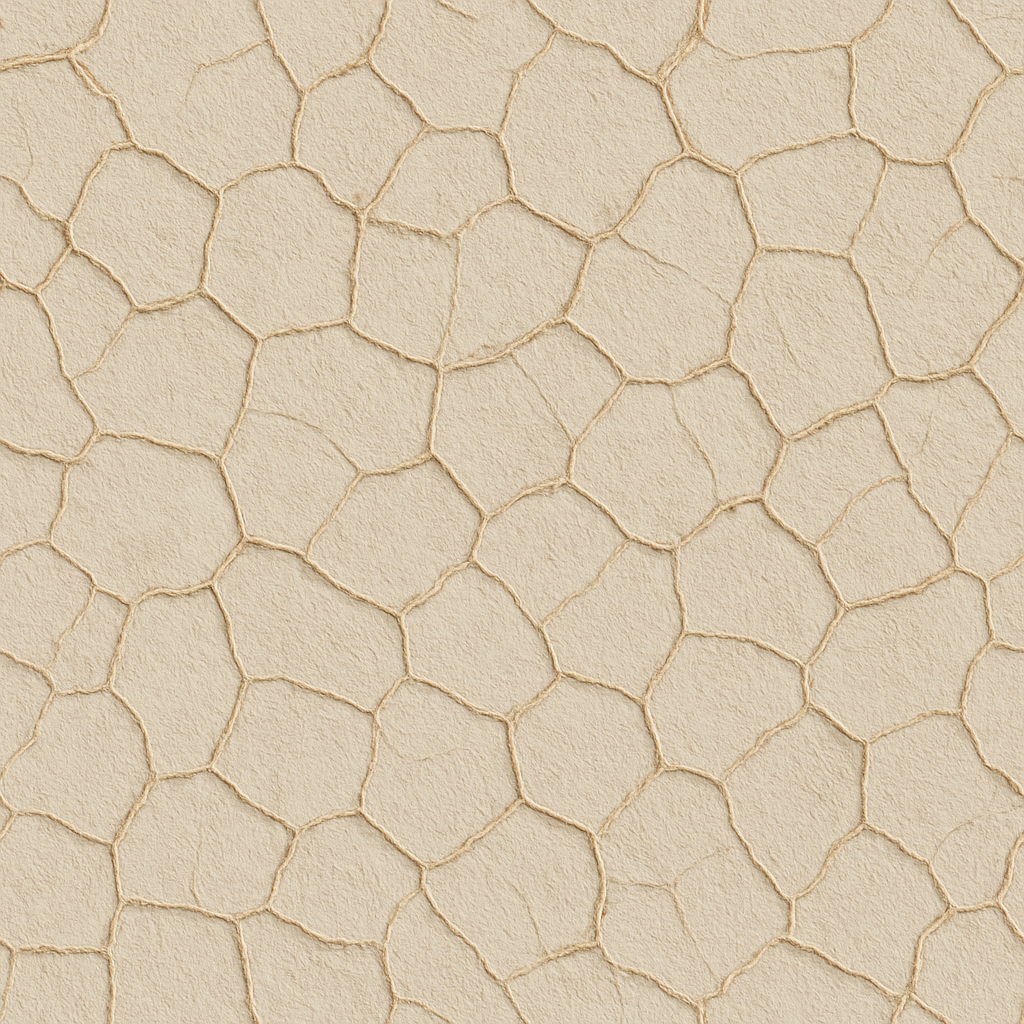 Beige saltpan wallpaper featuring an irregular polygonal pattern with a rough, textured surface.