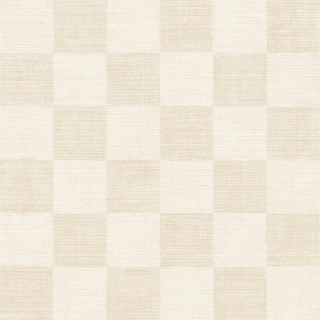 Beige and cream checkered wallpaper with a fabric texture, with driftwood style.