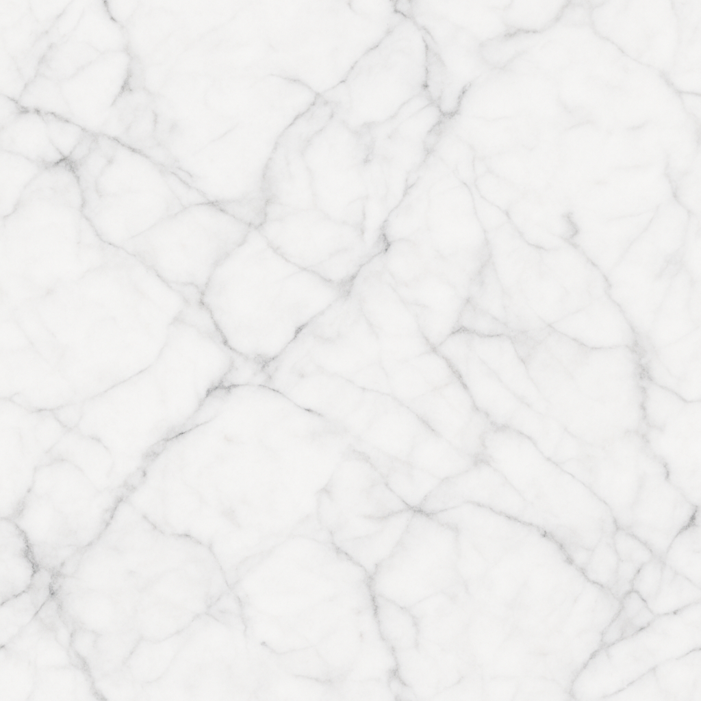 White marble wallpaper with grey veining.
