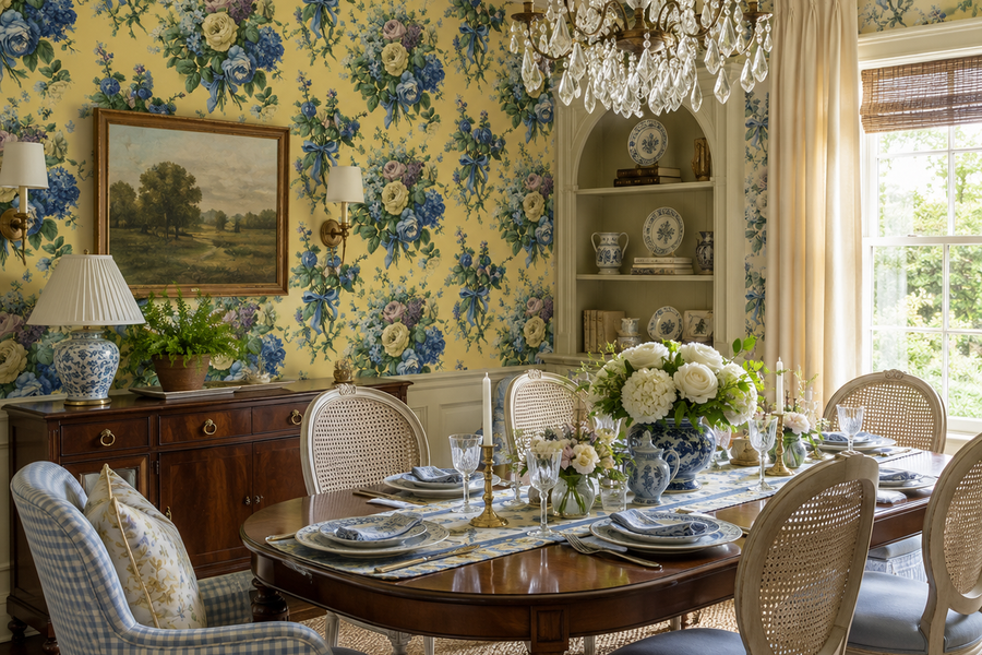 Yellow Garden Society Wallpaper