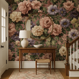 Textured Vintage Floral Wallpaper