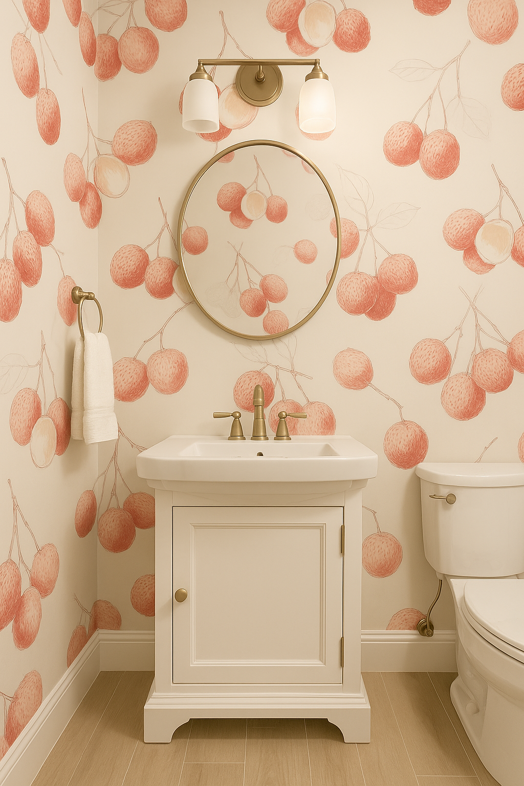 Blush Lychee Sketch Wallpaper