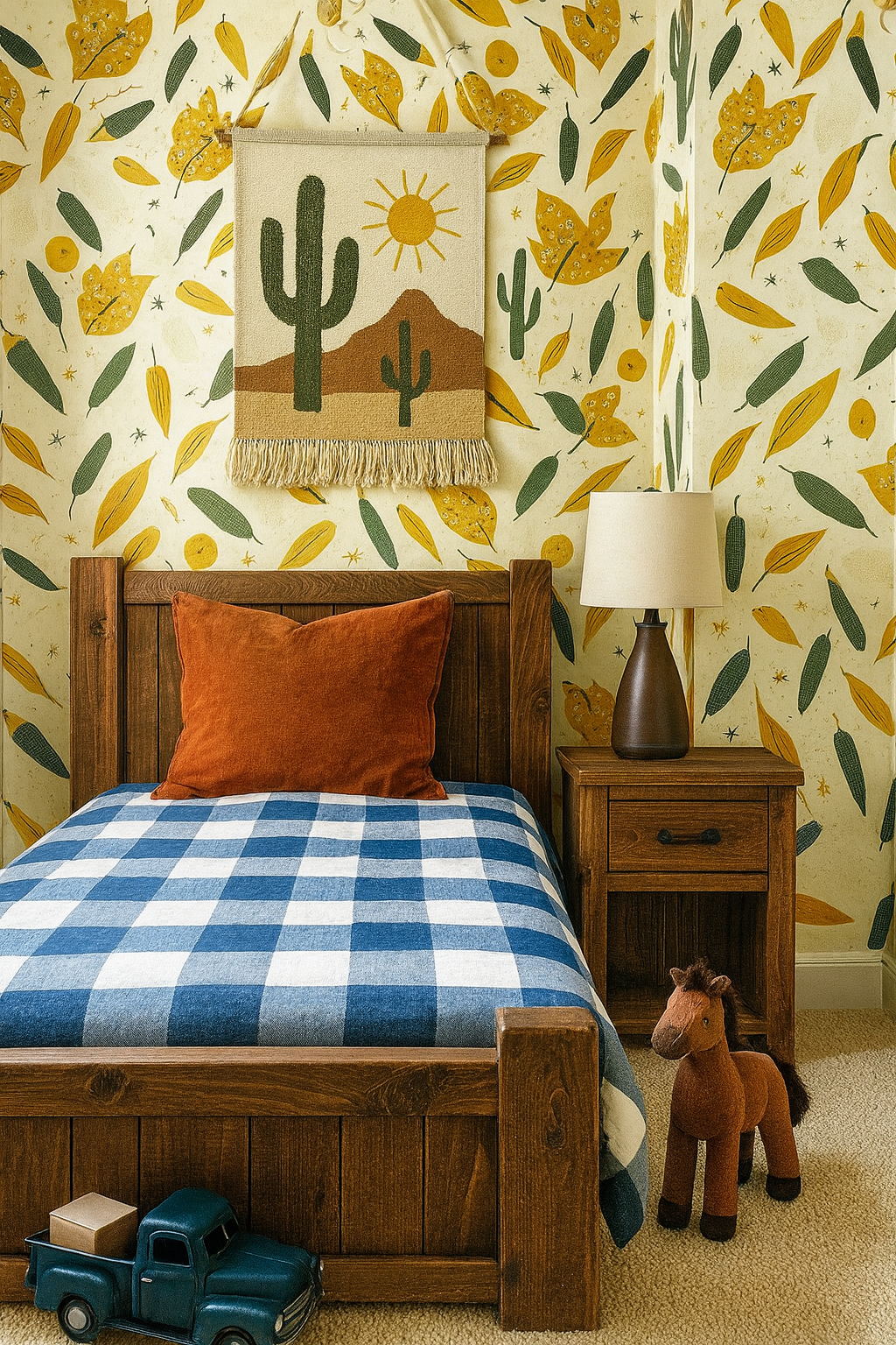 Okra Dots & Blooms Wallpaper