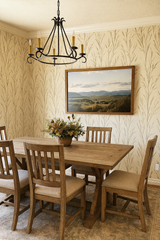 Prairie Whisper wallpaper with a wheat stalk pattern, with tan stalks on a cream background.