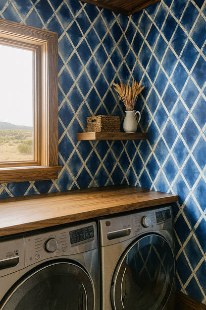 Shibori Chic: Diamond Drift Wallpaper