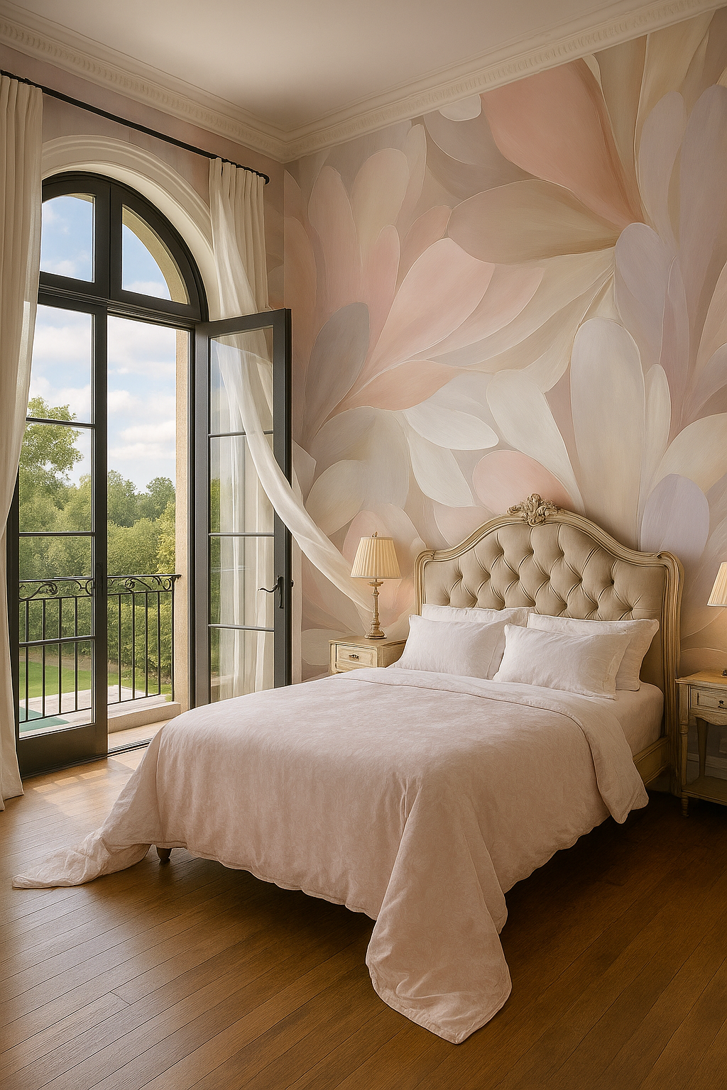 Petal Haze Wallpaper – Canvas & Ivy