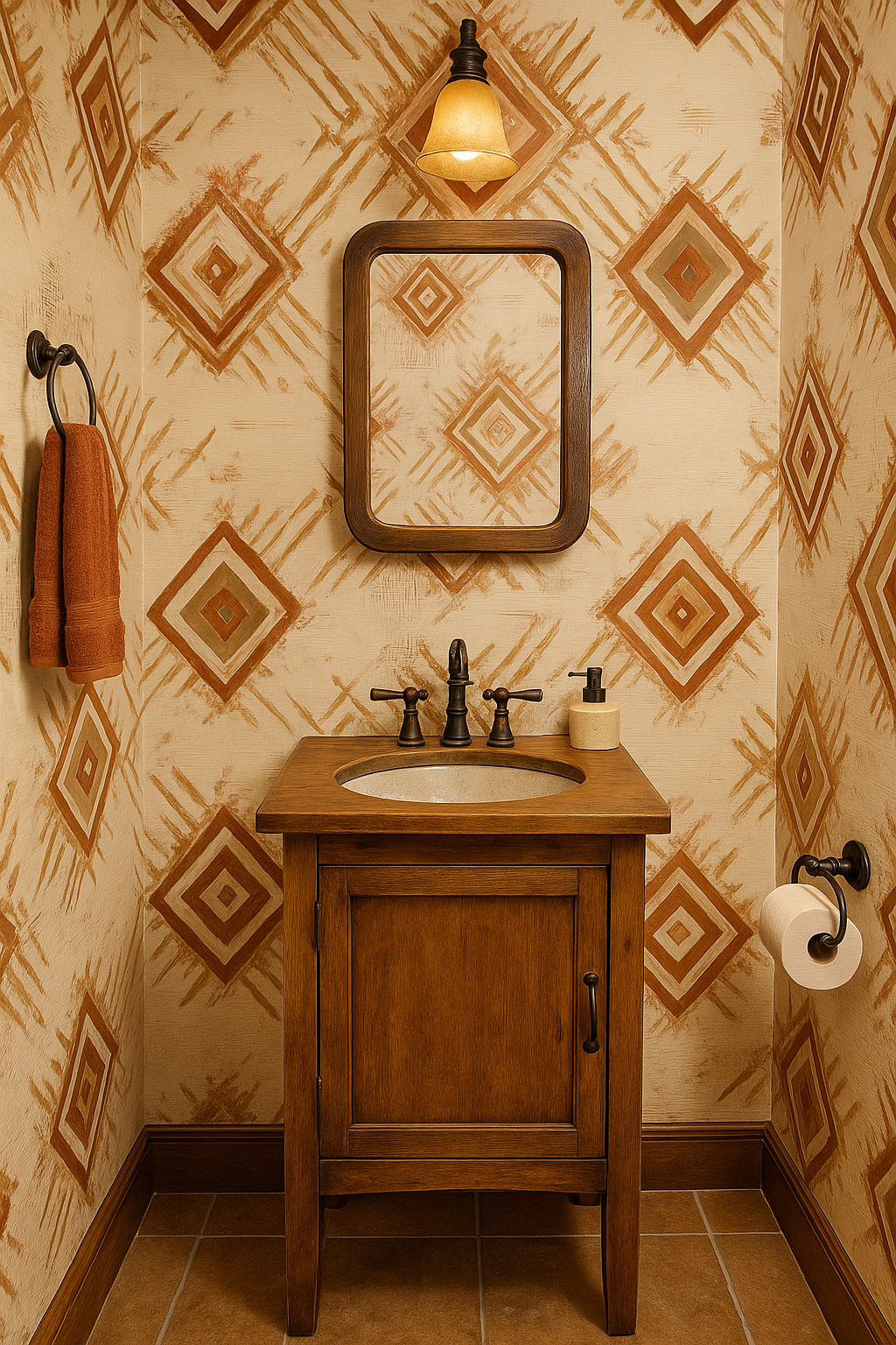 Clay diamond weave wallpaper with a geometric diamond pattern.
