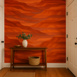 Painted Canyons Wallpaper with orange wave pattern on a wall.
