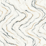 Modern marble wallpaper with white and gray diagonal wavy lines and gold accents.