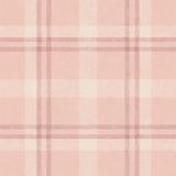 Blush plaid wallpaper with light pink accents and a subtle, woven texture.
