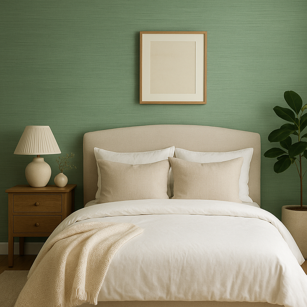 Sage Grasscloth Wallpaper