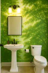 Green Sunlit Canopy Wallpaper featuring a painted tree pattern.