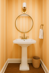 Peach blush plains wallpaper with a striped pattern and a warm, inviting texture.
