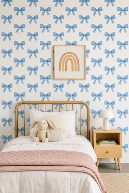 Bluebell Bows Wallpaper