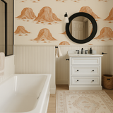 Zion Hike wallpaper featuring orange desert landscape illustrations on a neutral background.