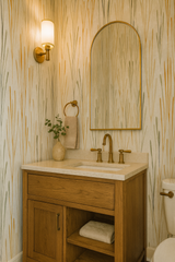 Prairie Aria Wallpaper with a vertical wheat pattern.
