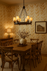 Desert reed wallpaper with a wheat-like pattern creating a textured, natural effect.
