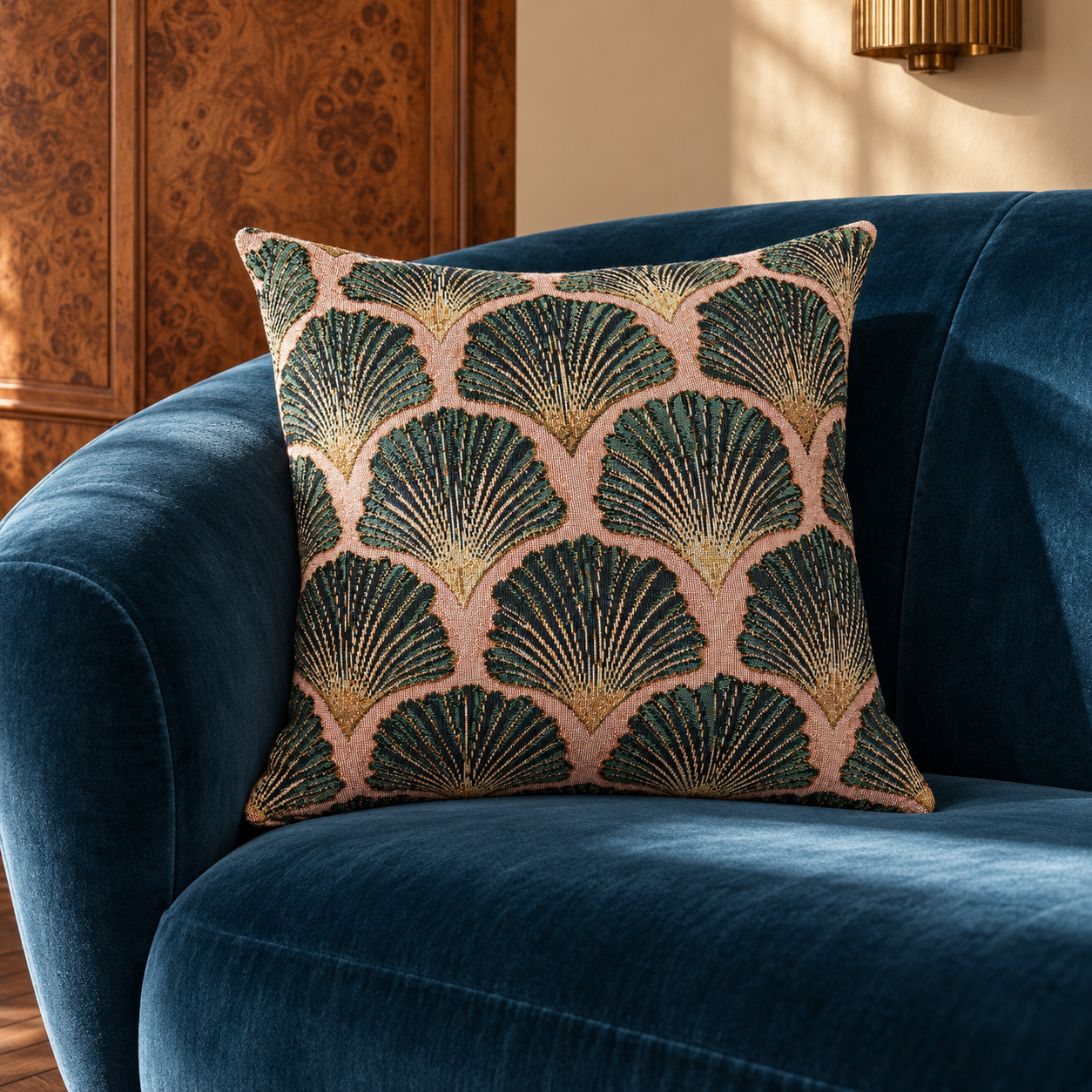 Deco Shells Woven Throw Pillow