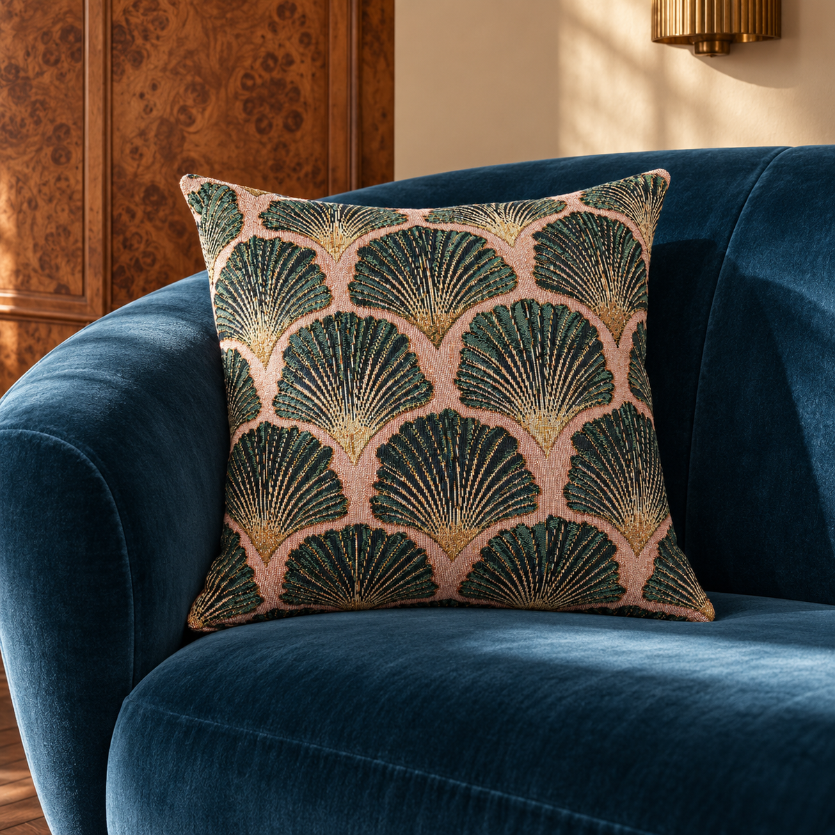 Deco Shells Woven Throw Pillow