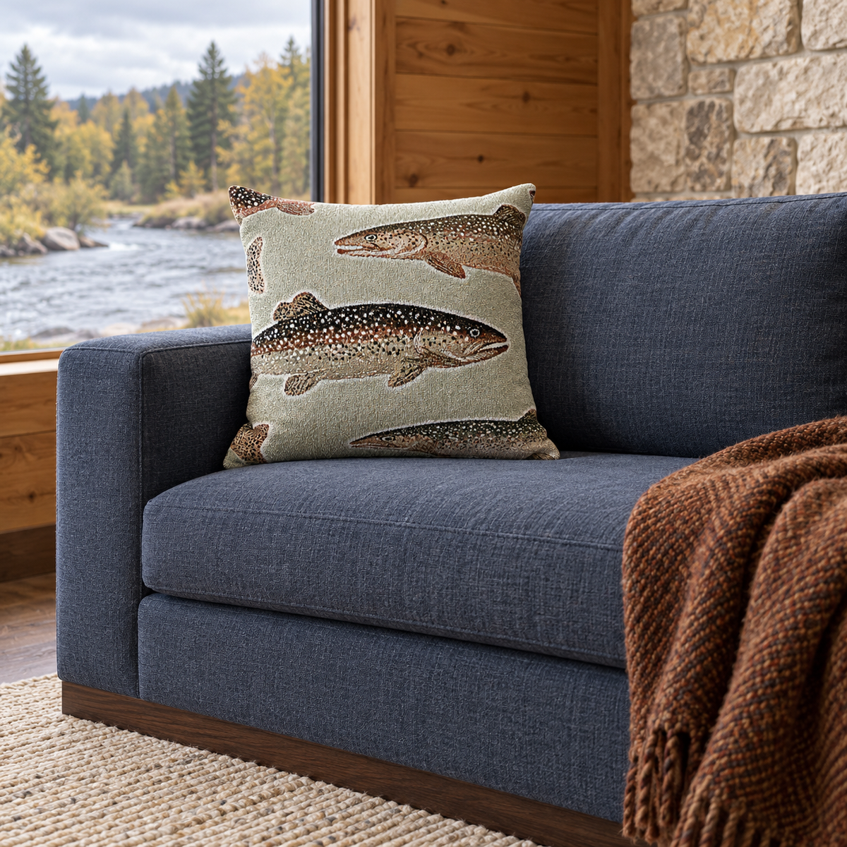 River Run Woven Throw Pillow