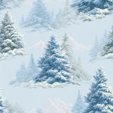 Frostpine Valley Wallpaper with snow-covered pine tree and mountain pattern.