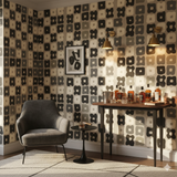Dustbowl Tiles Wallpaper with gray geometric pattern on a neutral background.
