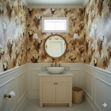 Patterned Honeywell Wallpaper with golden retriever dog design.