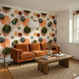 Orbit Study Wallpaper, patterned with circles and dots.
