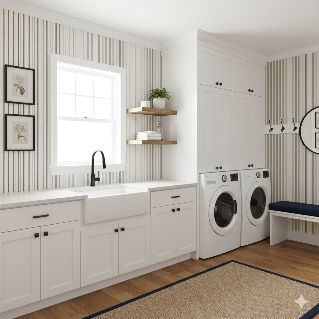 Mercer Pinstripe Wallpaper – Canvas & Ivy